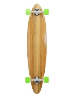 Two Bare Feet "The Chad" 42in Bamboo Series Longboard Skateboard Complete (Green Wheels)
