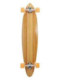 Two Bare Feet "The Chad" 42in Bamboo Series Longboard Skateboard Complete (Orange Wheels)