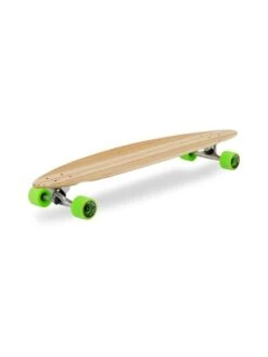 Two Bare Feet "The Chad" 42in Bamboo Series Longboard Skateboard Complete (Green Wheels) -Surf Tide Motion 04 n s03 black diagonal 1 1