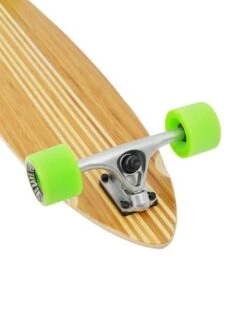 Two Bare Feet "The Chad" 42in Bamboo Series Longboard Skateboard Complete (Green Wheels) -Surf Tide Motion 06 n s03 black trucks 1 1