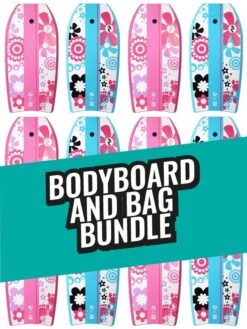 Two Bare Feet Flowers Single Bodyboard And Bag Bundle (Choice Of 33", 37", 41")
