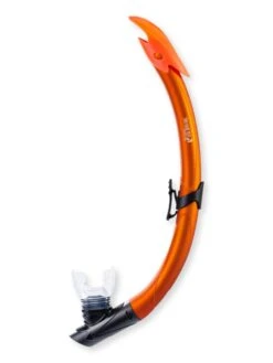 Two Bare Feet X-Dive Silicone Snorkel (Orange/Clear)