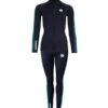 Two Bare Feet Womens Silicone Print Series 2.5mm Wetsuit Jacket & Pants Set (Black/Mint)