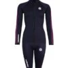 Two Bare Feet Womens Silicone Print Series 2.5mm Wetsuit Jacket & Shorts Set (Black/Raspberry)