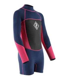 Two Bare Feet Squadron 3/2mm Short Leg Spring Junior Wetsuit (Blue/Fuchsia) -Surf Tide Motion 1c8a1402 1