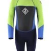 Two Bare Feet Squadron 3/2mm Short Leg Spring Junior Wetsuit (Lime/Blue/Blue)