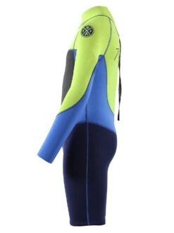 Two Bare Feet Squadron 3/2mm Short Leg Spring Junior Wetsuit (Lime/Blue/Blue) -Surf Tide Motion 1c8a1421