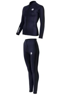 Two Bare Feet Womens Silicone Print Series 2.5mm Wetsuit Jacket & Pants Set (Black) -Surf Tide Motion 3 26 8