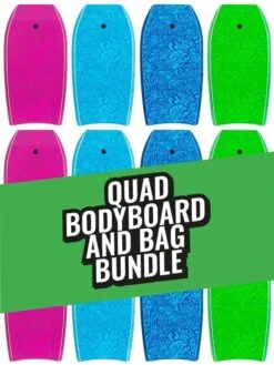 Two Bare Feet Classic Pattern Quad Bodyboard And Bag Bundle (Choice Of 33", 37", 41", 42", 44")