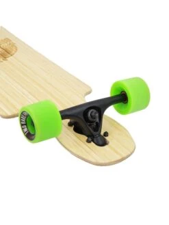 Two Bare Feet "The Hunter" 40in Bamboo Series Longboard Skateboard Complete (Green Wheels) -Surf Tide Motion 6 006 hunter trucks 3