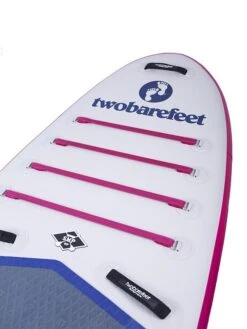Two Bare Feet Sport Air (Allround XL) 10'10" X 33" X 6" Inflatable SUP Deluxe Carbon Hybrid Pack (Raspberry) -Surf Tide Motion angle 1 raspberry 6