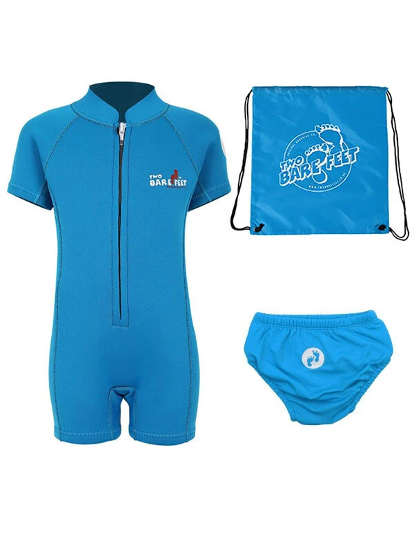 Deluxe Baby Swim Set - Classic Wetsuit + Swim Nappy + Bag (Aqua) 1 Deluxe Baby Swim Set - Classic Wetsuit + Swim Nappy + Bag (Aqua)