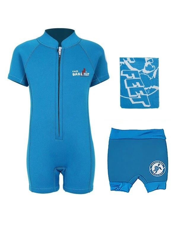 Deluxe Baby Swim Kit - Classic Wetsuit + Nappy Shorts + Towel (Aqua) 1 Deluxe Baby Swim Kit - Classic Wetsuit + Nappy Shorts + Towel (Aqua)