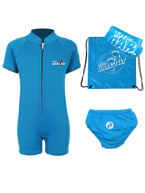 Premier Baby Swim Kit - Classic Wetsuit + Swim Nappy + Towel + Bag (Aqua) 1 Premier Baby Swim Kit - Classic Wetsuit + Swim Nappy + Towel + Bag (Aqua)