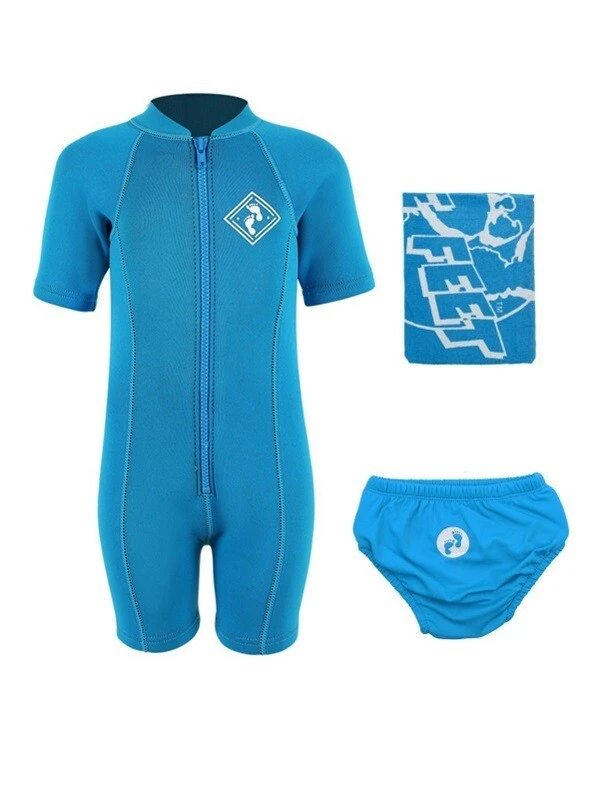 Deluxe Baby Swim Kit - Aquatica Wetsuit + Swim Nappy + Towel (Aqua) 1 Deluxe Baby Swim Kit - Aquatica Wetsuit + Swim Nappy + Towel (Aqua)