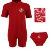 Deluxe Baby Swim Kit - Aquatica Wetsuit + Swim Nappy + Towel (Red)