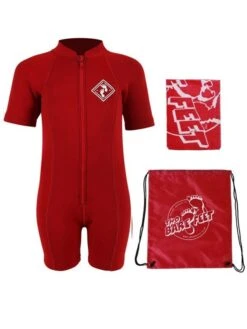 Essentials Baby Swim Kit - Aquatica Wetsuit + Towel + Bag (Red)