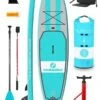 Two Bare Feet Archer (Allround XL) 10'10" X 33" X 6" Inflatable SUP Deluxe Fibreglass Hybrid Pack (Teal)