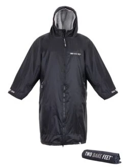 Two Bare Feet Weatherproof Changing Robe With Changing Mat (Black/Grey)