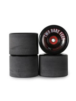 Sessions 78A Longboard Skateboard Wheels (70mm Black) With Two Bare Feet Pro Series 7 Bearings -Surf Tide Motion black stacked 2