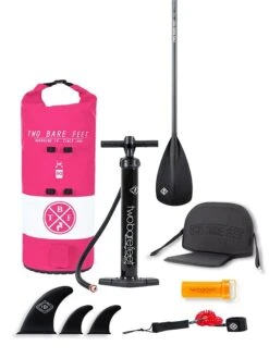 Two Bare Feet Sport Air (Touring) 12'0" X 33" X 6" Inflatable SUP Deluxe Carbon Hybrid Pack (Raspberry) -Surf Tide Motion carbon hybrid raspberry 2