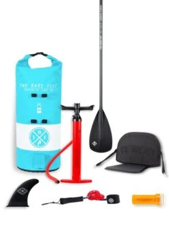 Two Bare Feet Entradia (Allround XS) 8'6" X 34" X 4.75" Inflatable Juniors SUP Deluxe Carbon Hybrid Pack (Aqua) -Surf Tide Motion carbon hybrid aqua