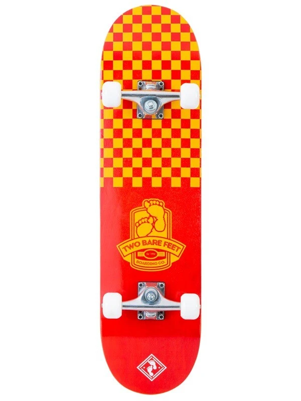 TBF Boarding Co Complete Double Kick Skateboard Checkmate (Red / Gold) 1 TBF Boarding Co Complete Double Kick Skateboard Checkmate (Red / Gold)