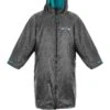 Two Bare Feet Classic Print Long Sleeve Weatherproof Changing Robe (Black/Teal)