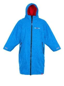 Two Bare Feet Classic Print Long Sleeve Weatherproof Changing Robe (Blue/Red)