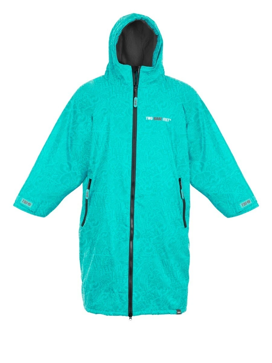 Two Bare Feet Kids Classic Print Long Sleeve Weatherproof Changing Robe (Teal/Charcoal) 1 Two Bare Feet Kids Classic Print Long Sleeve Weatherproof Changing Robe (Teal/Charcoal)