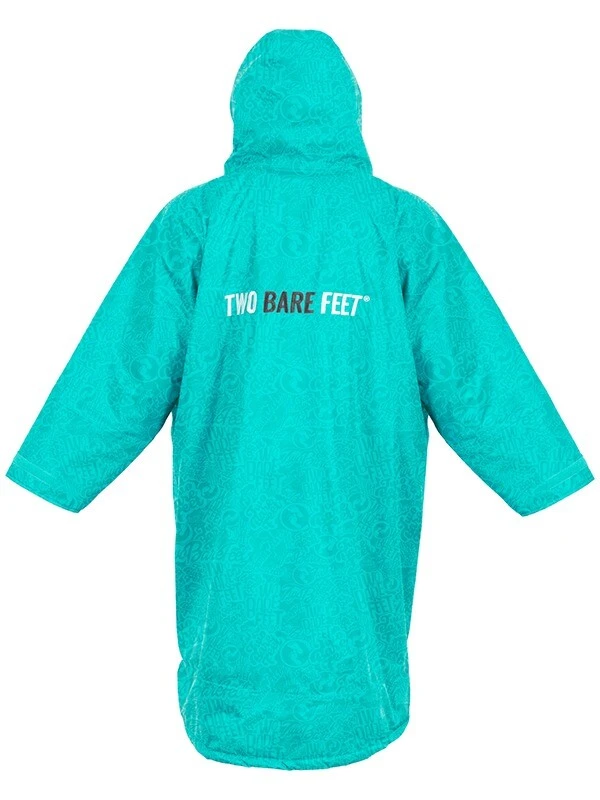 Two Bare Feet Kids Classic Print Long Sleeve Weatherproof Changing Robe (Teal/Charcoal) 2 Two Bare Feet Kids Classic Print Long Sleeve Weatherproof Changing Robe (Teal/Charcoal) - Image 2