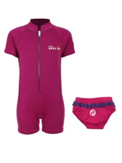 Essentials Baby Swim Kit - Classic Wetsuit + Swim Nappy (Raspberry)