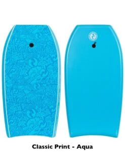 Two Bare Feet Flowers Quad Bodyboard And Bag Bundle (Choice Of 33", 37", 41") -Surf Tide Motion classic print aqua 2