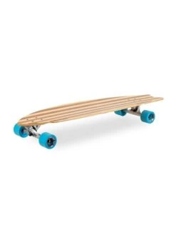 Two Bare Feet "The Deacon" 40in Bamboo Series Longboard Skateboard Complete (Blue Wheels) -Surf Tide Motion deacon blue 3