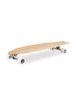 Two Bare Feet "The Deacon" 40in Bamboo Series Longboard Skateboard Complete (White Wheels) -Surf Tide Motion deacon white 3