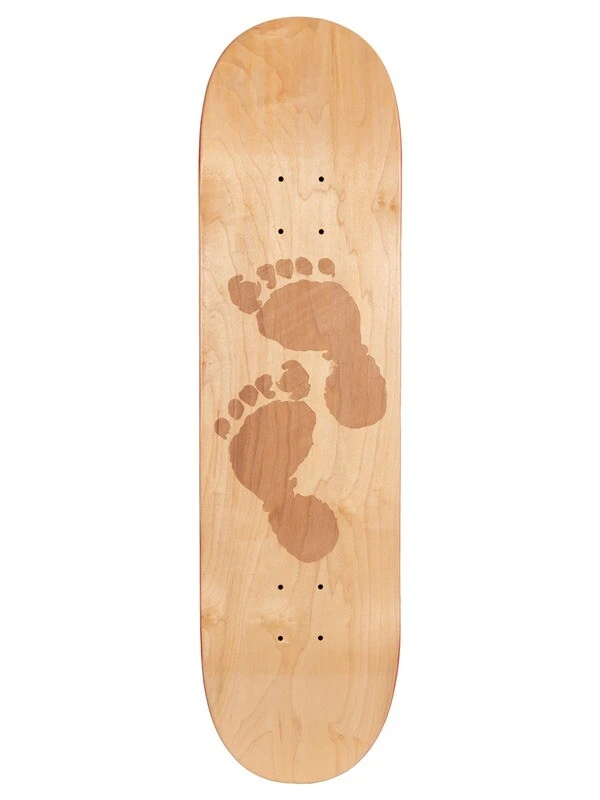 Two Bare Feet 8.25" Laser Logo Canadian Maple Skateboard Deck 1 Two Bare Feet 8.25" Laser Logo Canadian Maple Skateboard Deck