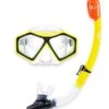 DiveSport Silicone Mask & Dry Top Snorkel 2pc Set (Yellow / Clear)