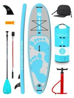 Two Bare Feet Entradia (Allround XL) 10'10" X 34" X 6" Inflatable SUP Deluxe Fibreglass Hybrid Pack (Aqua)