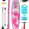 Two Bare Feet Entradia (Touring) 11'6" X 34" X 6" Inflatable SUP Deluxe Carbon Hybrid Pack (Pink)