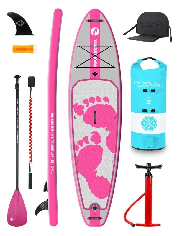 Two Bare Feet Entradia (Touring) 11'6" X 34" X 6" Inflatable SUP Deluxe Fibreglass Hybrid Pack (Pink) 1 Two Bare Feet Entradia (Touring) 11'6" X 34" X 6" Inflatable SUP Deluxe Fibreglass Hybrid Pack (Pink)