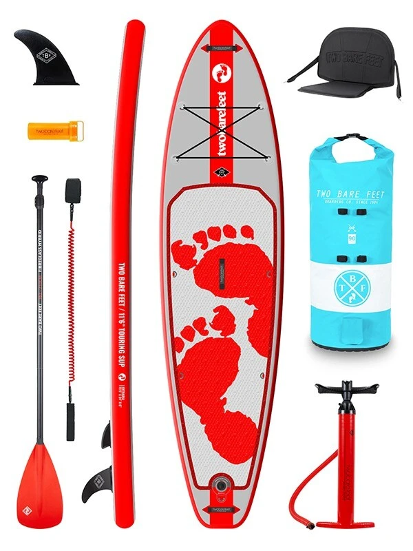 Two Bare Feet Entradia (Touring) 11'6" X 34" X 6" Inflatable SUP Deluxe Fibreglass Hybrid Pack (Red) 1 Two Bare Feet Entradia (Touring) 11'6" X 34" X 6" Inflatable SUP Deluxe Fibreglass Hybrid Pack (Red)