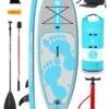 Two Bare Feet Entradia (Allround XS) 8'6" X 34" X 4.75" Inflatable Juniors SUP Deluxe Carbon Hybrid Pack (Aqua)