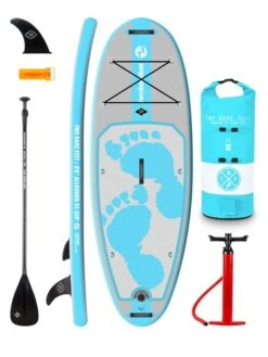 Two Bare Feet Entradia (Allround XS) 8'6" X 34" X 4.75" Inflatable Juniors SUP Starter Pack (Aqua)