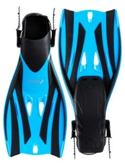 Pro Dive Series Silicone Mask Dry Top Snorkel & F52 Fins 3 Piece Set 3 (Aqua) -Surf Tide Motion f52 aqua 4 1