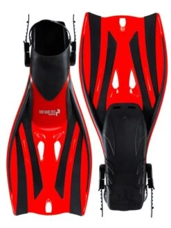 PVC Mask Snorkel & F52 Fins 3pc Set (Red) -Surf Tide Motion f52 red 4 4