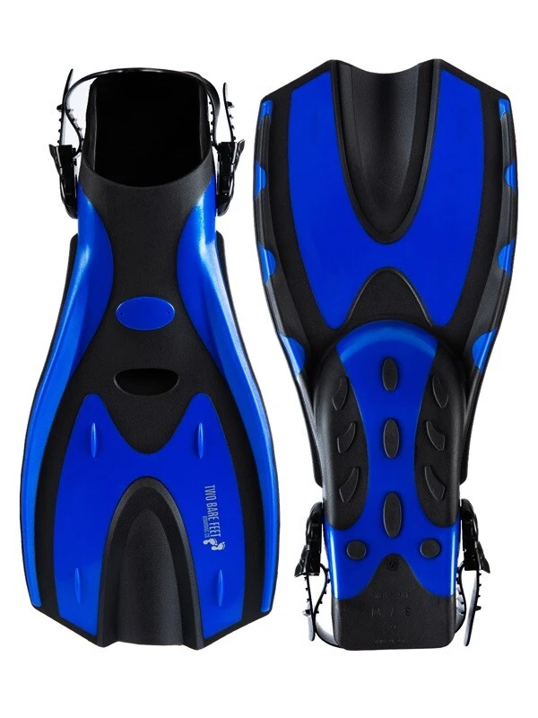 Two Bare Feet Adult PVC Mask, Snorkel & F70 Fins 3 Piece Set (Blue) 3 Two Bare Feet Adult PVC Mask, Snorkel & F70 Fins 3 Piece Set (Blue) - Image 3