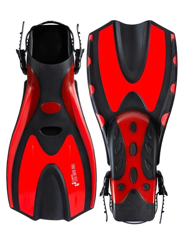 Two Bare Feet Adult PVC Mask, Snorkel & F70 Fins 3 Piece Set (Red) 3 Two Bare Feet Adult PVC Mask, Snorkel & F70 Fins 3 Piece Set (Red) - Image 3