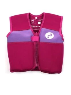 Essentials Baby Swim Kit - Classic Wetsuit + Swim Nappy + Swim Vest (Raspberry) -Surf Tide Motion float vest rasp ront 1 1 1