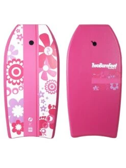 Two Bare Feet Flowers Quad Bodyboard And Bag Bundle (Choice Of 33", 37", 41") -Surf Tide Motion flowerz front and back pink 2