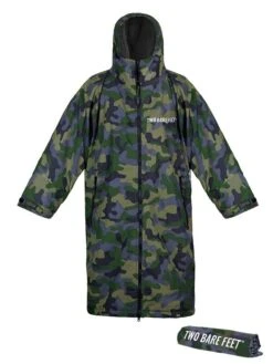 Two Bare Feet Weatherproof Changing Robe With Changing Mat (Green Camo/Charcoal)
